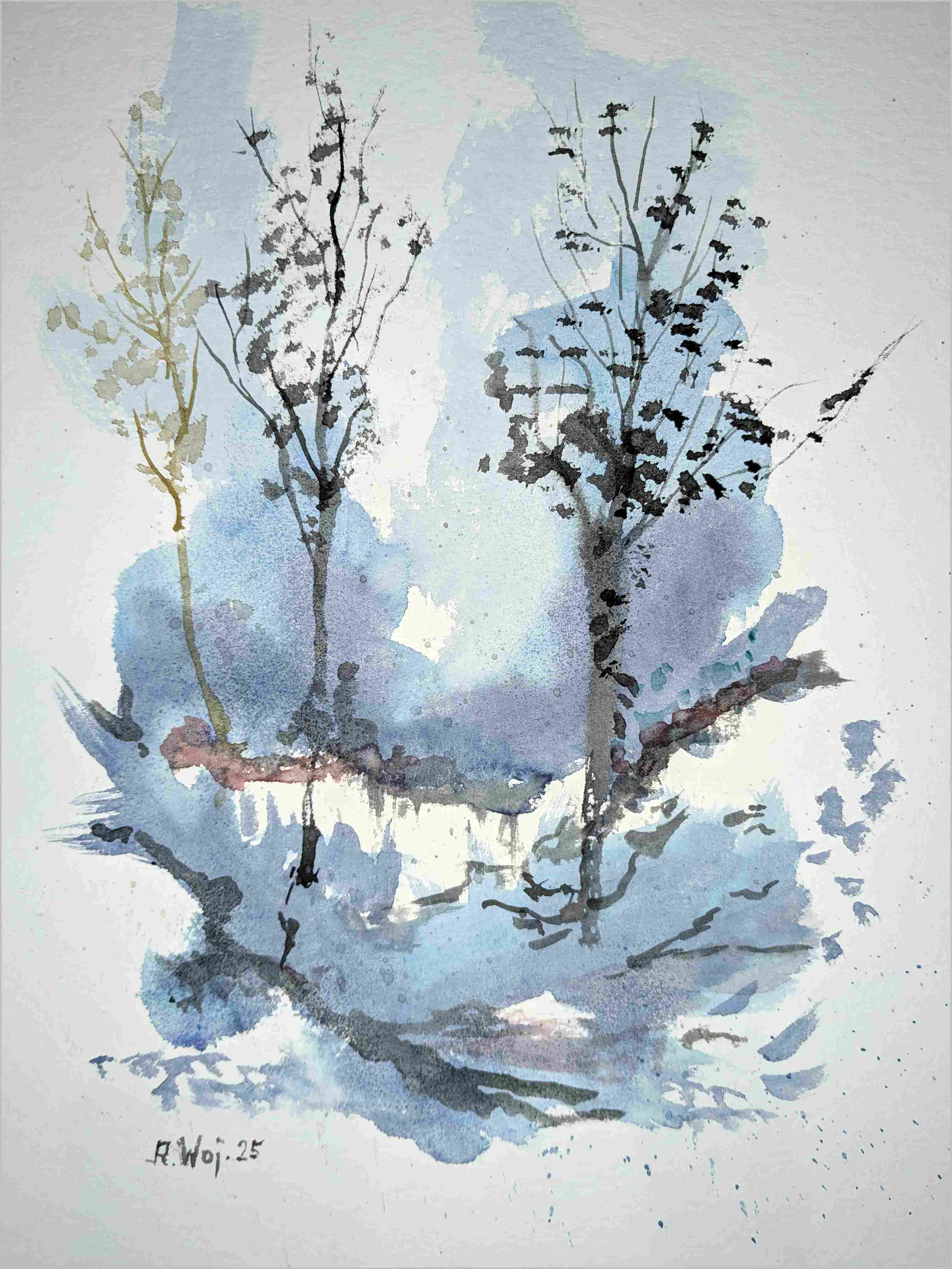   Waldausschnitt in Blau